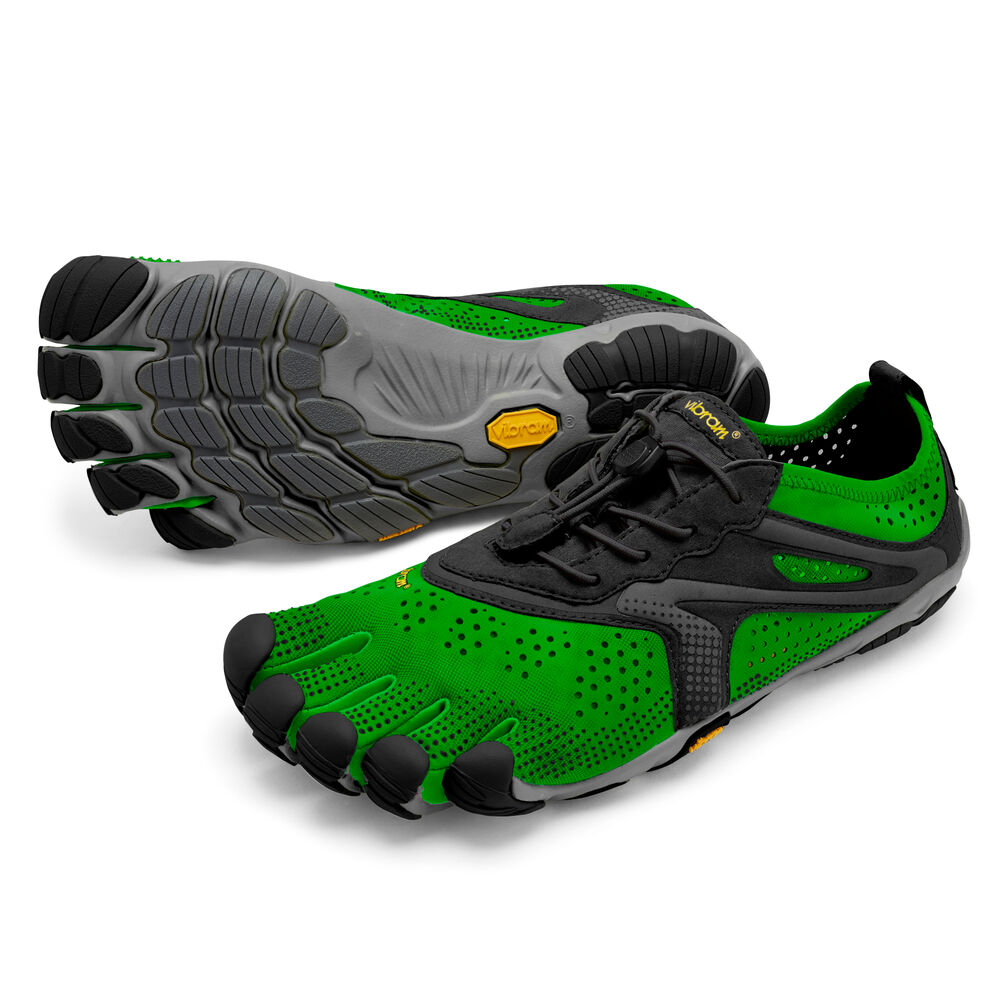 Vibram Fivefingers V-Run Mens Running Shoes Green/Black Australia (ZFO412089)